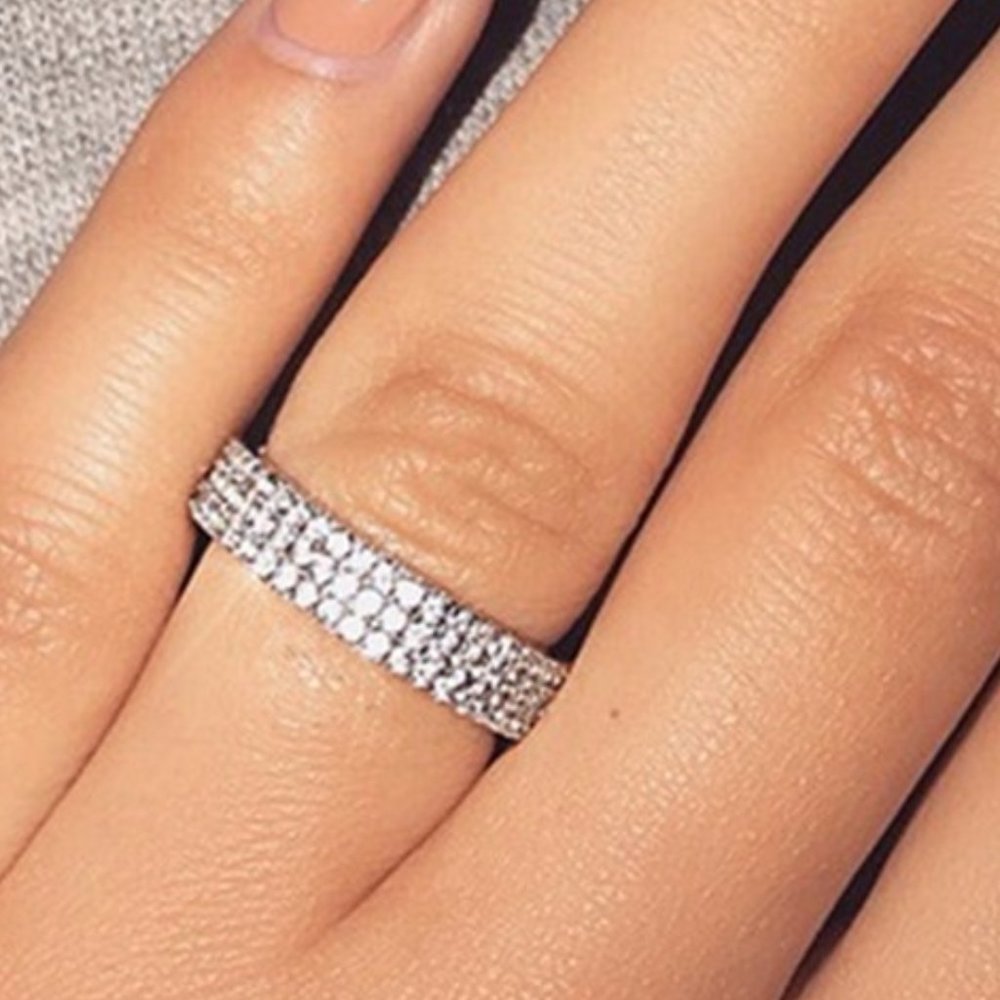 NEW*925 Sterling Silver Diamond Wedding Ring - Picture 3 of 7